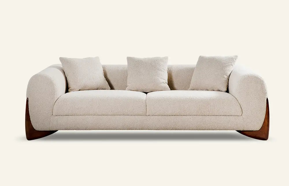 Araco Eira 2-3 Seater Sofa White/Brown Boucle